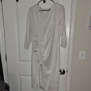 Chic Long Sleeve White Dress